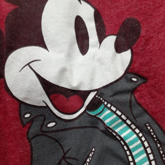 Disney Mickey Mouse Graphic Tee Greaser Mickey Faded Red Mens XL - Picture 3 of 7